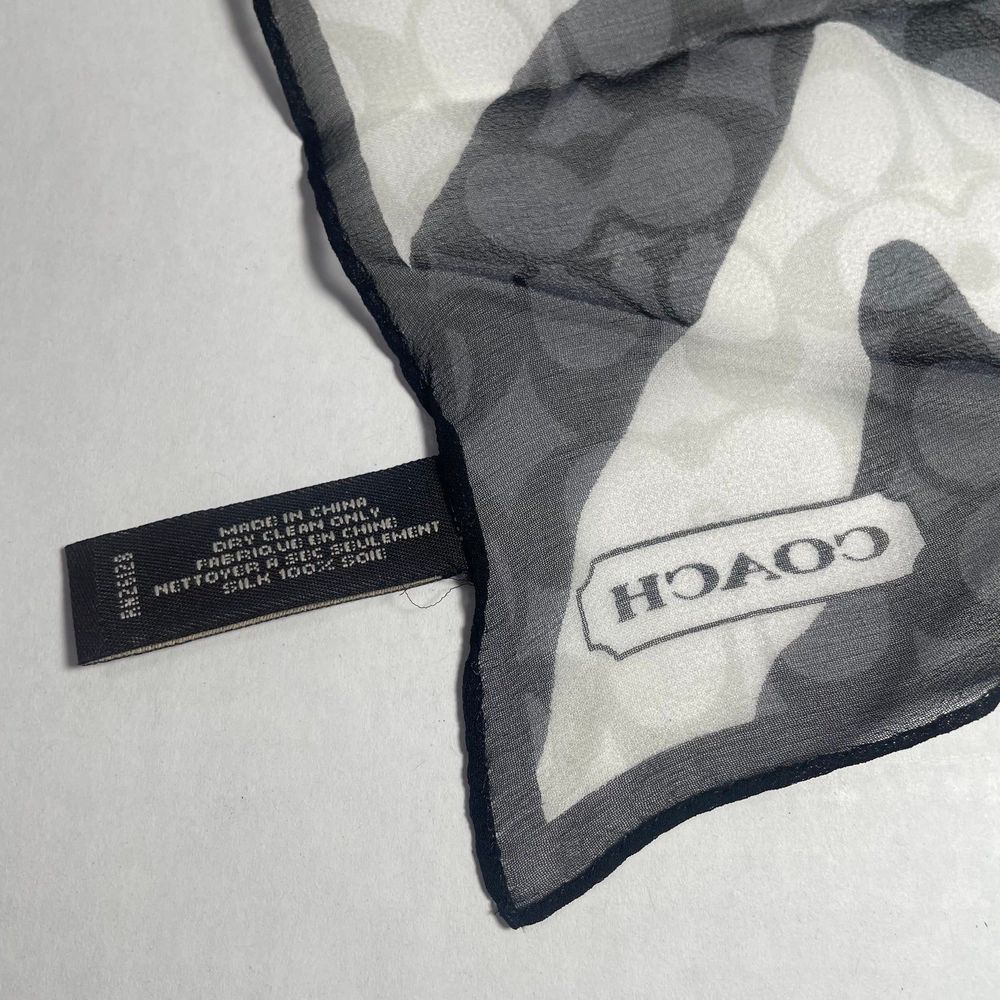 NWOT Coach signature black/white 100% silk zebra print scarf PRICE FIRM - Picture 7 of 10